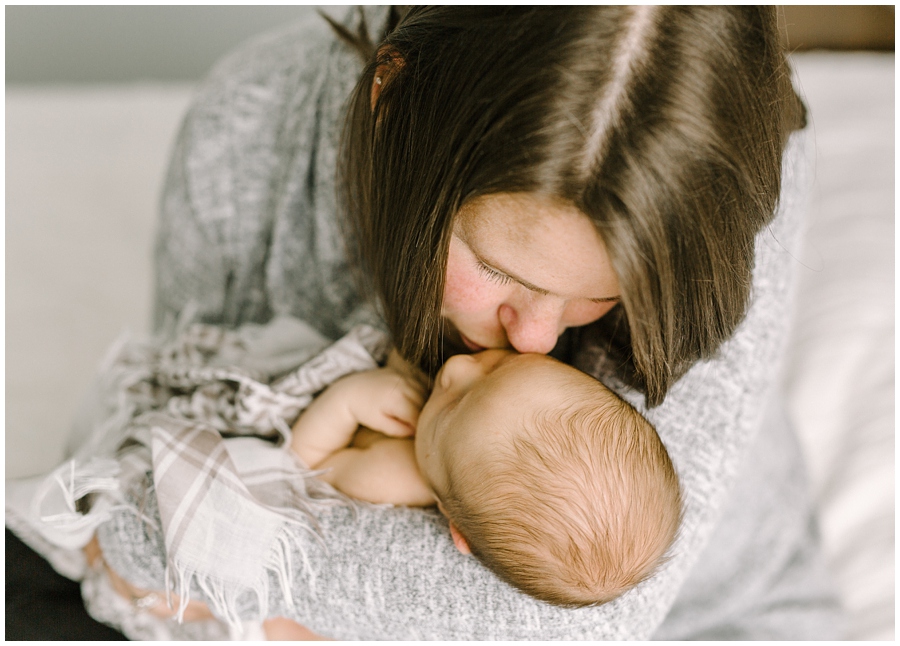 katie ballantine photography, Frederick Maryland Baby and Child Photographer, New Market Maryland Baby Photographer, New Market Maryland Child Photographer, Frederick Maryland family photographer, Frederick Maryland all white studio, baby in white studio photography, frederick newborn photographer, new market maryland newborn photographer, natural posing newborn photography, mother holding newborn photography