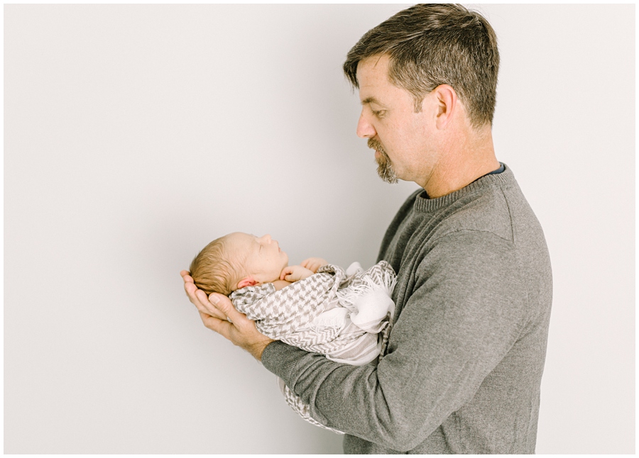 katie ballantine photography, Frederick Maryland Baby and Child Photographer, New Market Maryland Baby Photographer, New Market Maryland Child Photographer, Frederick Maryland family photographer, Frederick Maryland all white studio, baby in white studio photography, frederick newborn photographer, new market maryland newborn photographer, natural posing newborn photography, father and newborn photograph