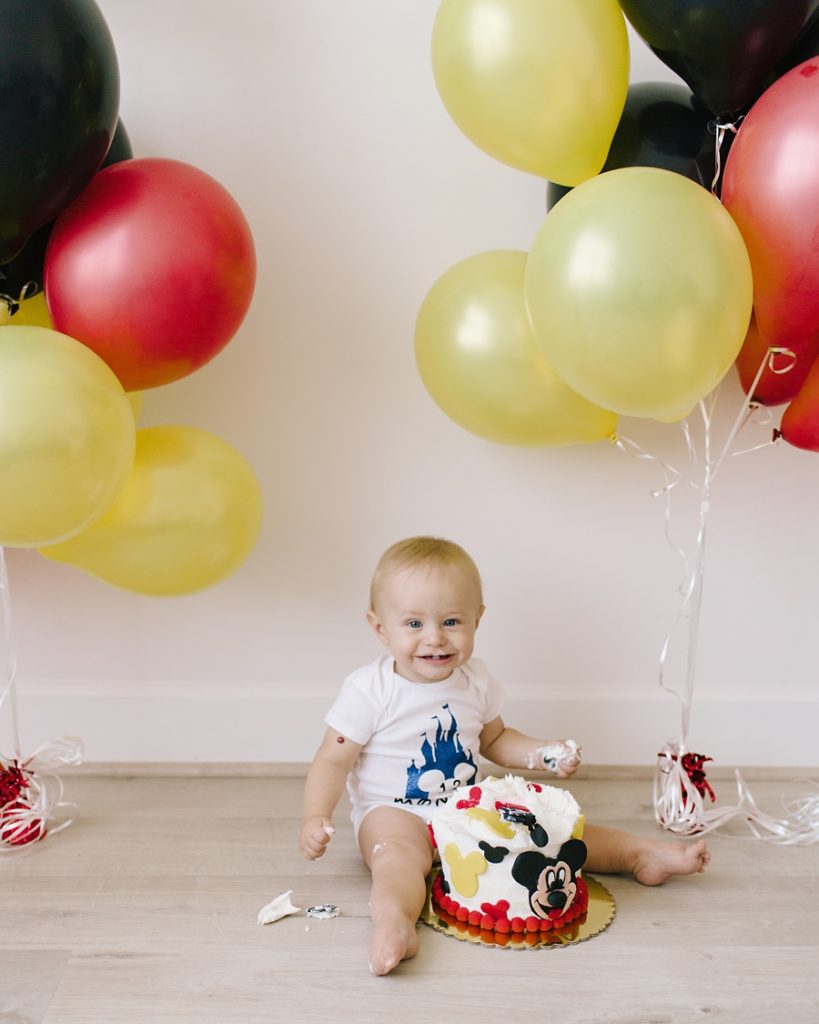 Katie Ballantine Photography, Frederick Maryland Baby Photographer.  Cake smash studio session.  