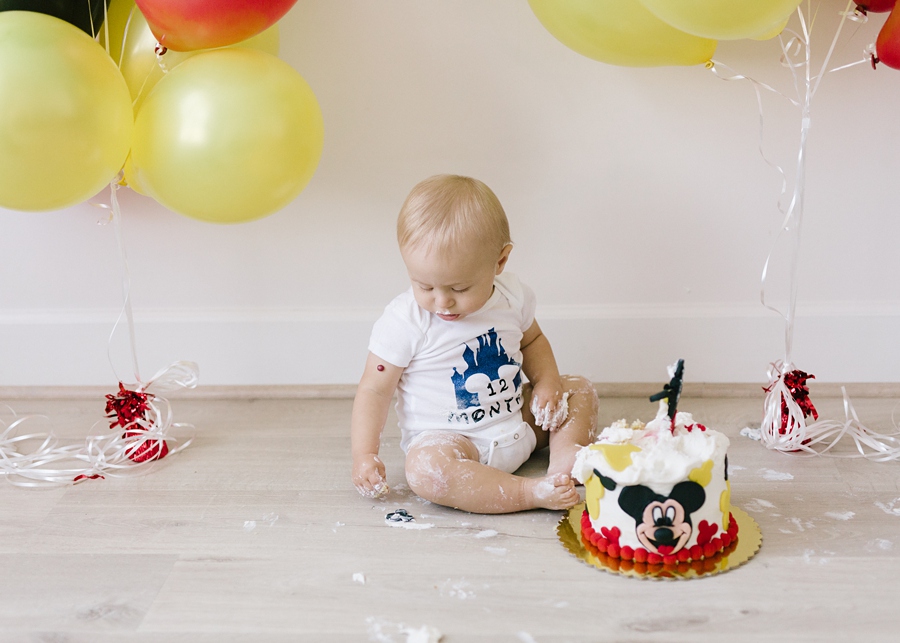 Katie Ballantine Photography, Frederick Maryland Baby Photographer.  Cake smash studio session.  