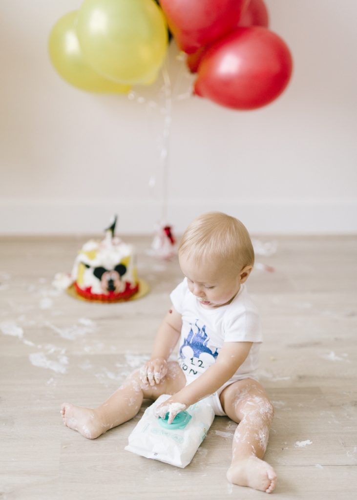 Katie Ballantine Photography, Frederick Maryland Baby Photographer.  Cake smash studio session.  