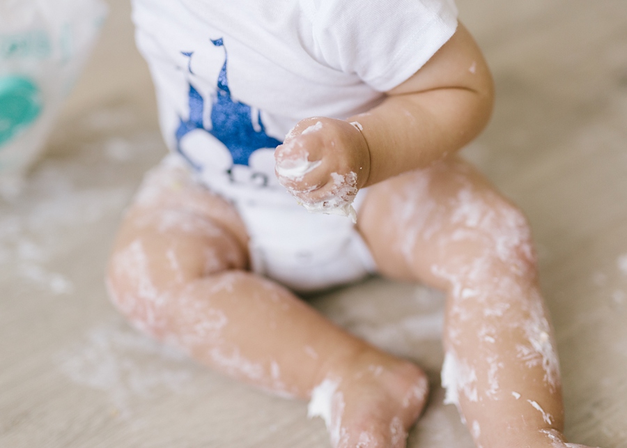 Katie Ballantine Photography, Frederick Maryland Baby Photographer.  Cake smash studio session.  