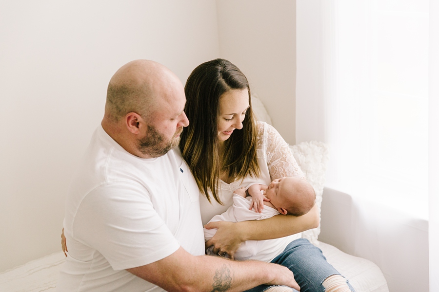 Katie Ballantine Photography. frederick, maryland newborn photographer.  All White newborn studio photography.  