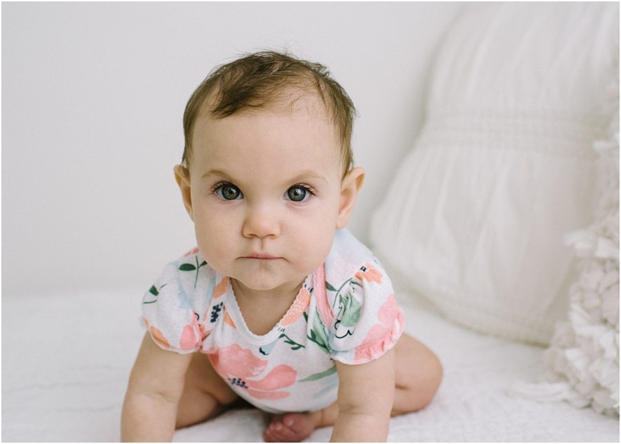 Katie Ballantine Photography.  Frederick baby photographer.  New Market Child Photographer.  New Market Maryland Baby Photographer. All white studio.  Natural baby photography