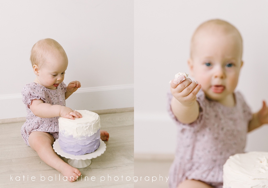 Katie Ballantine Photography.  Frederick Baby Photographer.  Frederick Maryland One Year Cake Smash Session.  One year Old portraits