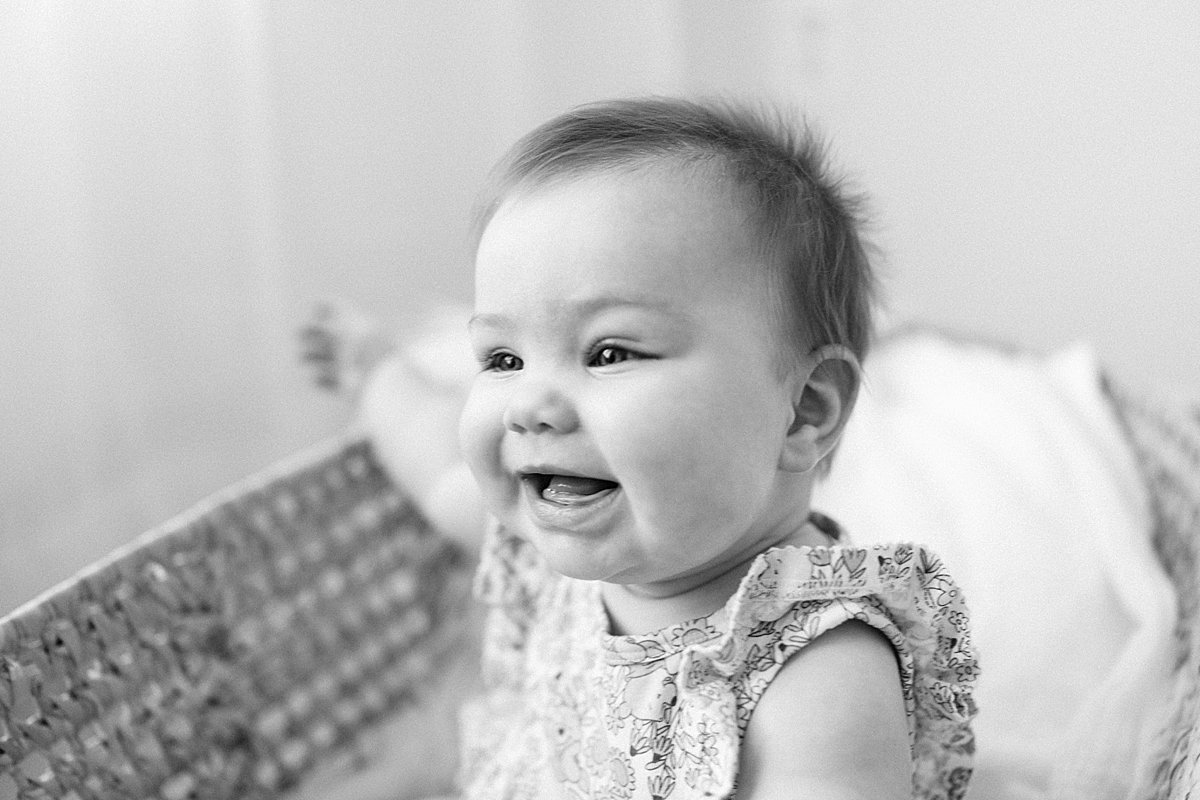 Frederick baby photographer. six month old girl photographs. New Market baby photographer. Frederick milestone photographer. Natural baby photography. Maryland baby photographer.