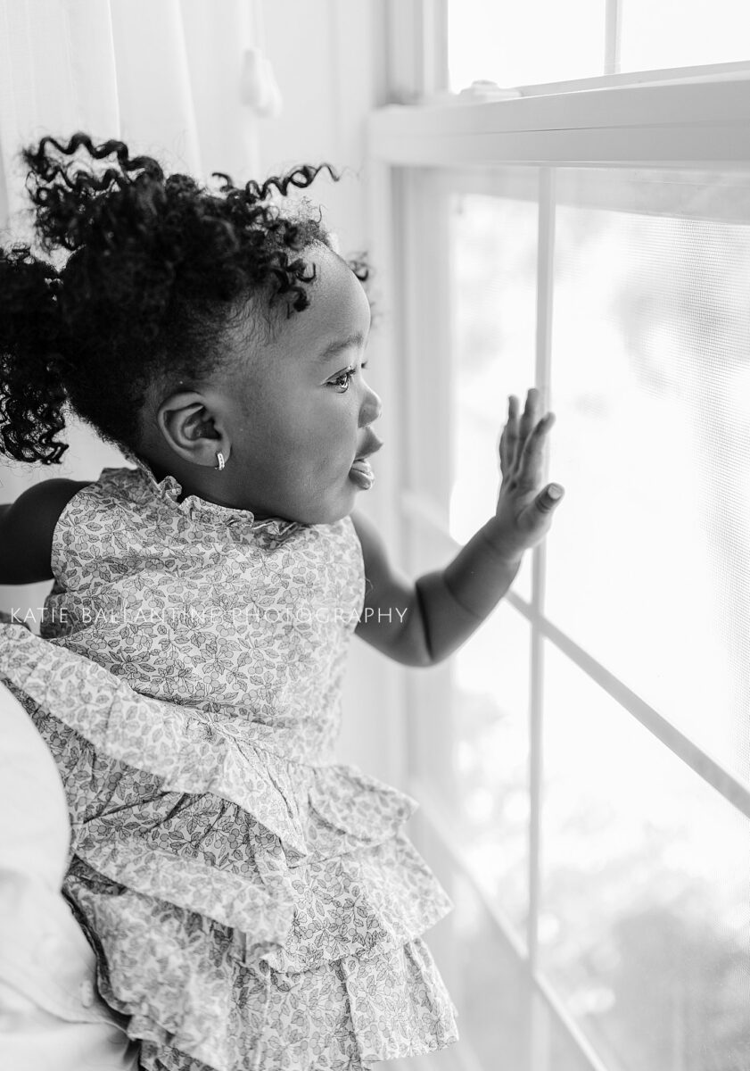 Katie Ballantine Photography. One year milestone photo session.  Frederick baby photographer. Frederick Child Photographer. New Market baby photographer. Natural studio portraits.
