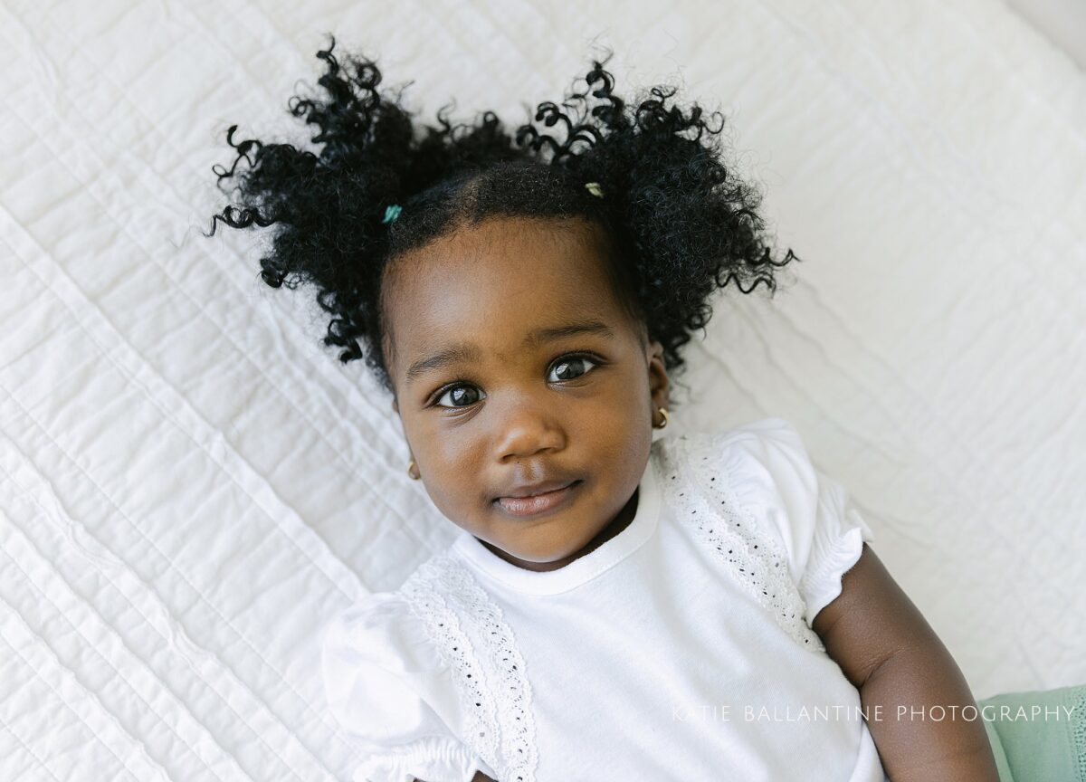 Katie Ballantine Photography. One year milestone photo session.  Frederick baby photographer. Frederick Child Photographer. New Market baby photographer. Natural studio portraits.